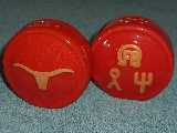 Frankoma Ranch shakers glazed flame